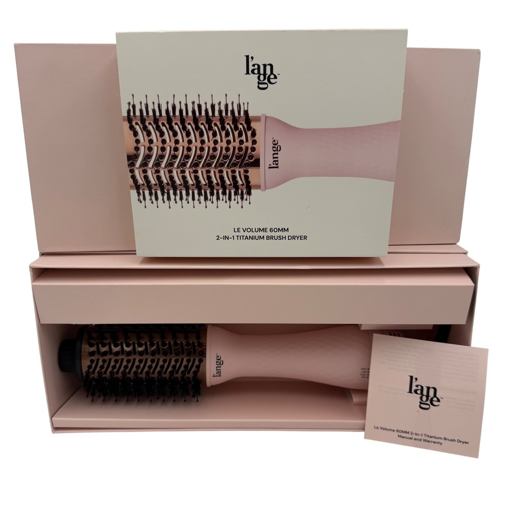 L'ange Le Volume 60mm 2-in-1 Titanium Brush Dryer Blush Pink Hair Styler Lange